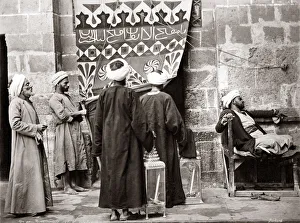 Muslim men going to pray, Egypt, circa 1880. Date: circa 1880 Muslim men going to pray, Egypt, circa 1880. Date: circa 1880