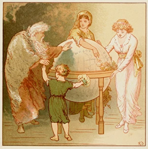 <b class=qtipBold><figcaption>Myth/Father Time/Maxims</figcaption></b><br>Allegorical illustration of Father Time with a child and two young women Date: 1887<br><em>© Mary Evans Picture Library</em> Myth/Father Time/Maxims