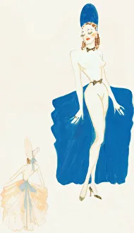 Hostesses Gallery: Naked Girl with Blue Truss - Murrays Cabaret Club Costume