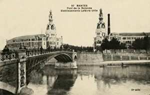 Nantes, France - bridge and biscuit factory Nantes, France - bridge and biscuit factory