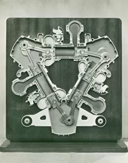 Engineering Collection: Napier Deltic engine, cross section