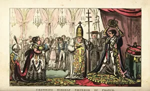 Cruikshank Gallery: Napoleon Bonaparte crowning himself Emperor