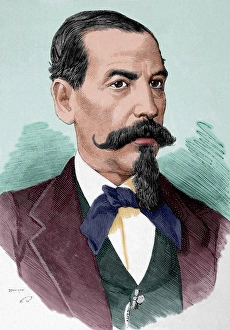 Narciso Campero (1815-1896). Engraving. Colored Narciso Campero (1815-1896). Engraving. Colored