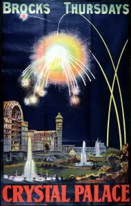 Prints of Brocks Fireworks at Crystal Palace Date: 1899 Related Prints: Crystal Palace Fireworks Print, 1899