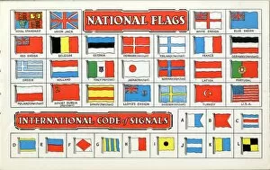 Communicating Gallery: National Flags and international code of signals flags