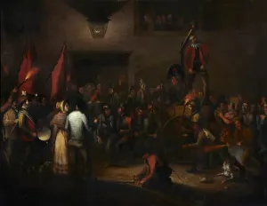 Burning the Effigy of Lundy in Derry Print (c. 1830)