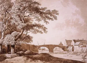 Prints of Glenarm River and Bridge, Looking Towards the Sea. Barralet, John James c1747 - 1815 River Prints: Glenarm River and Bridge Print, c1747-1815