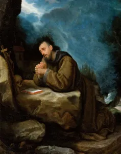 Prints of St. Francis in Prayer. Allori, Cristofano 1577-1621 Related Prints: St. Francis in Prayer Print by Cristofano Allori 1577-1621