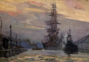 Prints of York Dock, Belfast (1910). McBurney, John 1877-1917. Date: 1910 Related Prints: York Dock, Belfast Print (1910) by John McBurney
