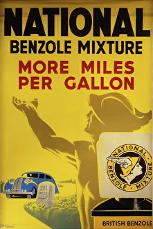 <b class=qtipBold><figcaption>National petrol advert</figcaption></b><br>National petrol advert for the National benzole mixture which gives more miles per gallon<br><em>© Mary Evans Picture Library 2015 - https://copyrighthub.org/s0/hub1/creation/maryevans/MaryEvansPictureID/10265170</em> National petrol advert