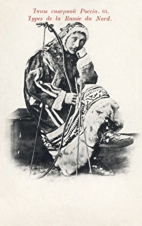 A native of Northern Russia with longbow and arrows A native of Northern Russia with longbow and arrows