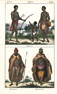 Natives of Gona (Angola) and Khoikhoi man and woman Natives of Gona (Angola) and Khoikhoi man and woman