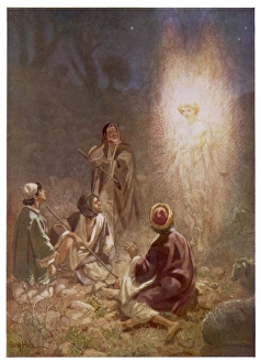 <b class=qtipBold><figcaption>Nativity Angel</figcaption></b><br>The Angel of the Lord announces the arrival of Jesus to the shepherds<br><em>© Mary Evans Picture Library</em> Nativity Angel