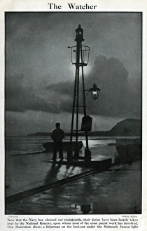 Naval reservist on duty, Sidmouth beacon light, WW1 Naval reservist on duty, Sidmouth beacon light, WW1