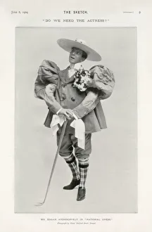 Do we need the Actress? . Mr Edgar Atchison-Ely in Rational Dress'. Date: 1904 Do we need the Actress? . Mr Edgar Atchison-Ely in Rational Dress'. Date: 1904