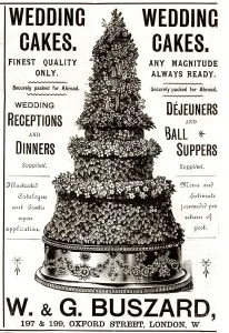 Wedding Cakes Advert Print, W & G Buszard, 1897