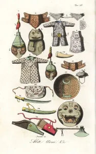 Giulio Ferrario Costume Book Prints: Ancient Chinese military uniforms and weapons