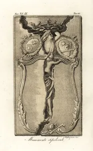 Historical Fashion Illustration Prints: Brass grave effigy to Maria Langhans in the church