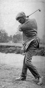 James Braid Golfer Prints: Brassey shot : top of swing - action shot of James Braid