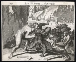 Brazilian Cannibals Print, 1530 Conquest Illustration