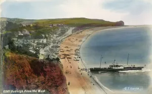 Budleigh Salterton Print - Steamer on the Shore, circa 1909
