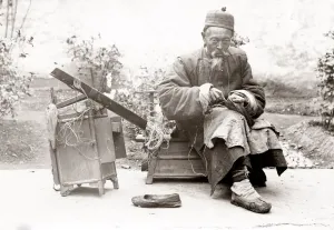Chinese Cobbler Street Vendor Print c.1890