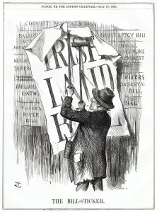 Gladstone as the Bill-Sticker Print 1881