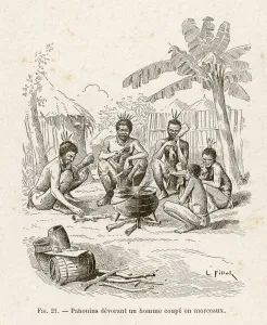 New Images August 2021 Prints: Central African Cannibal Pahouins Print, 1905