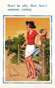 20th Century Comic Print of Young Woman