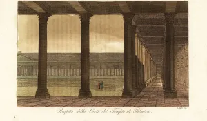 Giulio Ferrario Costume Book Prints: Courtyard of the Temple of Bel or Baal, Palmyra, Syria