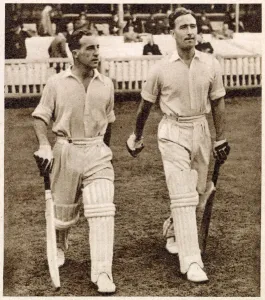 Lords Cricket Ground Prints: Bill Edrich and Denis Compton at Lords Cricket Ground Print 1947