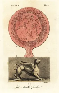 Mythical Beast Prints: Persipnei and Griffon Print, 1843