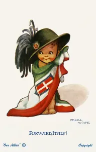 Forward Italy! Patriotic Children Print 1915 by Flora White