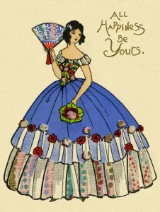 Girl in Blue Crinoline Print, c.1920