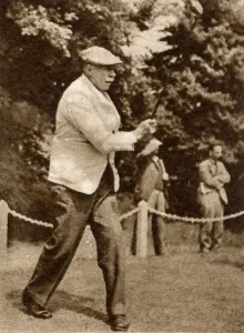 James Braid Golfer Prints: Golfer James Braids drive