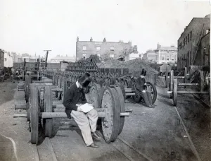 Prints of A view along the north side of the Great Eastern Railway?s Locomotive works at Stratford (East London) Stratford Prints: Great Eastern Railways Locomotive Works Print 1864