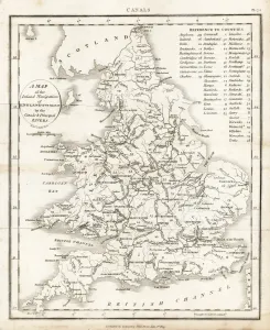 Inland Navigation of England and Wales Print, 1809