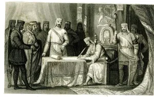 King John Signing the Magna Carta Print, 1215