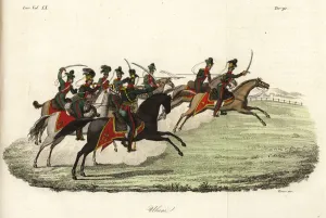 German Uhlan Light Cavalry Print, 19th century