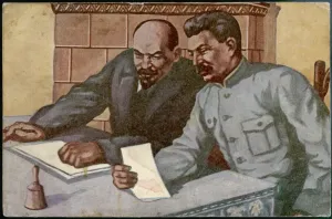 New Images August 2021 Prints: LENIN AND STALIN DISCUSS PLANS Print circa 1920