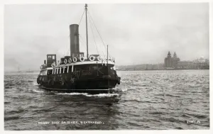 River Mersey Prints: Liverpool Ferry Crossing the River Mersey Print 1924