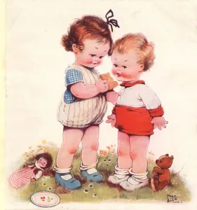Mabel Lucie Attwell Print - Just One Bite Hovis Bread