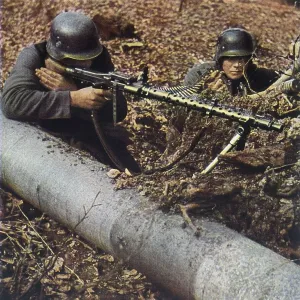 New Images August 2021 Prints: WW2 German Infantry Machine Gun Print 1940