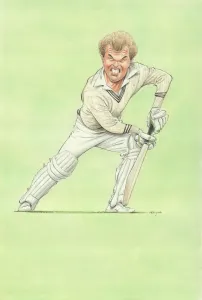 Martin Crowe Print - New Zealand Cricketer 1970s-1980s