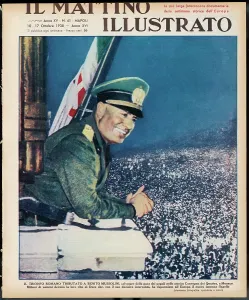 New Images August 2021 Prints: Mussolini Returns to Italy After Saving Europe Print, 1938