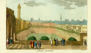 Prints of The Pool of Bethesda in the Muslim Quarter of Jerusalem, 18th century. Piscina probatica Giulio Ferrario Prints: 18th Century Print of the Pool of Bethesda, Jerusalem