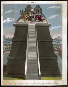 New Images August 2021 Prints: Aztec Priests Sacrifice Victims Print circa 1500