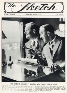 Laurel And Hardy Prints: Laurel & Hardy UK Train Carriage Print 1932