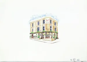 Pub Prints: Sketch of Elephant and Castle PH, Kensington, London Print