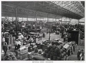 New Images August 2021 Prints: Smithfield Market, Manchester Interior Print 1897